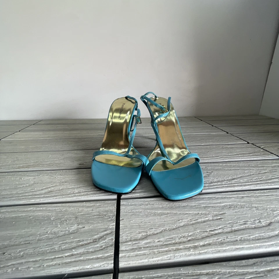 pierre dumas 蓝色凉鞋高跟鞋带踝带 9 码 — 第 3/4 张图片