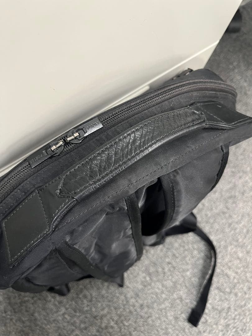 PORTER Black Backpack adjustable straps front poc… - image 3