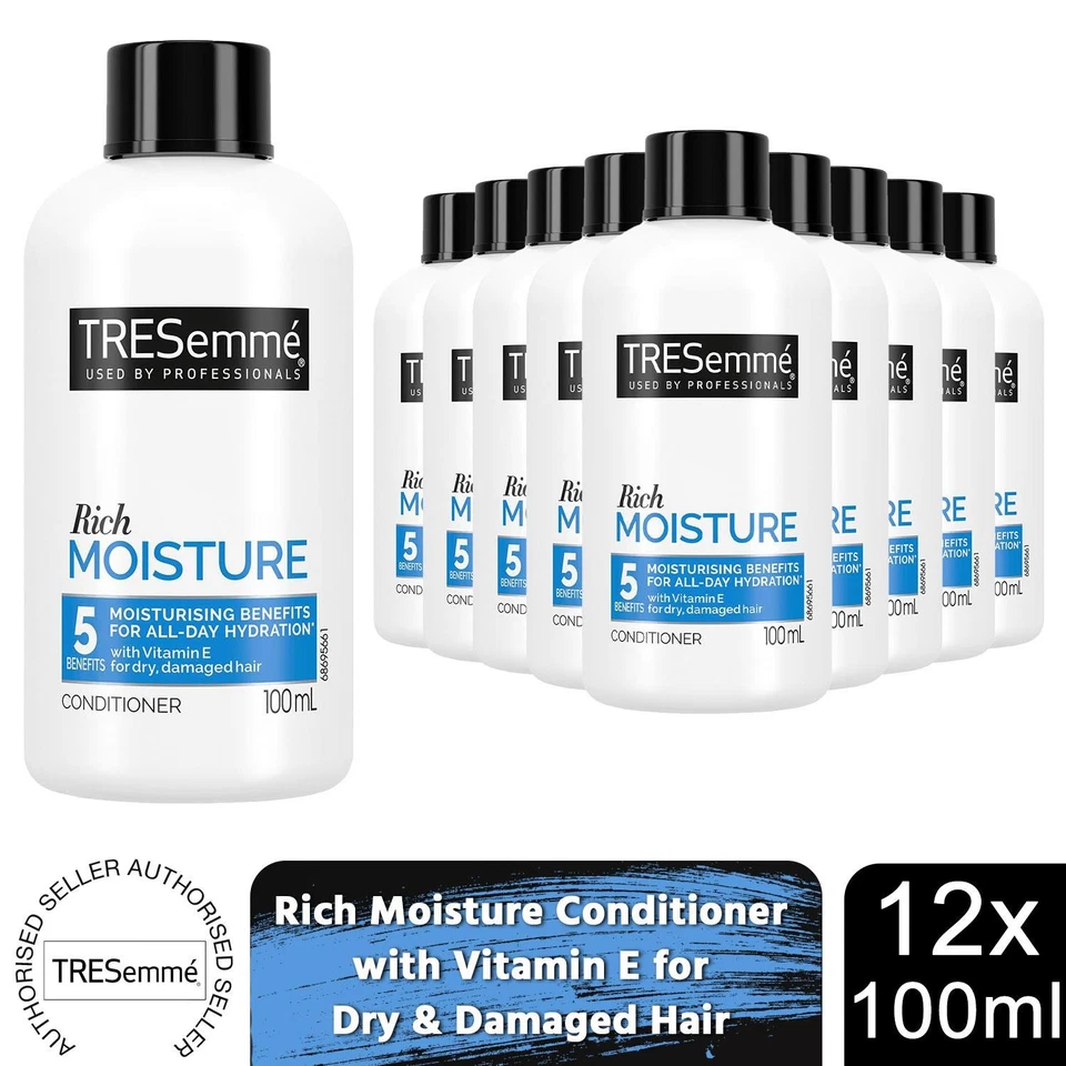 Tresemme Moisture Rich Conditioner with Vitamin E for Damaged Hair 100ml, 12 Pk