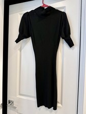 Body Hugging Stretchy Black Sexy Mini Dress With A Peek A Boo Back