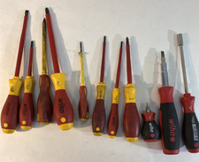 Wiha hand Tool Lot of 11 SoftFinish and Insulated Screwdrivers etc.