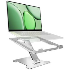 Foldable Aluminum Laptop Stand, Height Adjustable Ergonomic Riser for