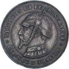 [#1161986] Coin, France, Napoleon III, 10 Centimes, 1871, Satirique, EF, Cop, pe