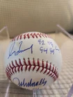 Maddux Smoltz Glavine Signed Baseball With CY inscriptions
