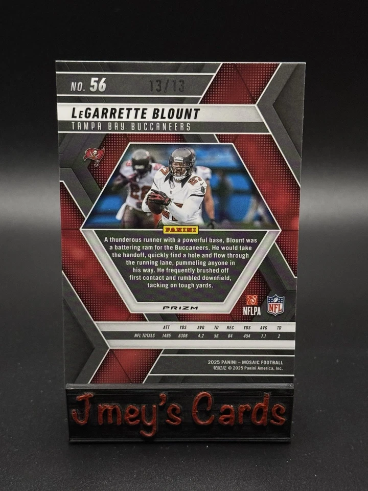 2025 LeGarrette Blount Mosaic Mosaic Green Spectris FOTL Prizm 13/13 #56 Bucs - Image 2 of 2