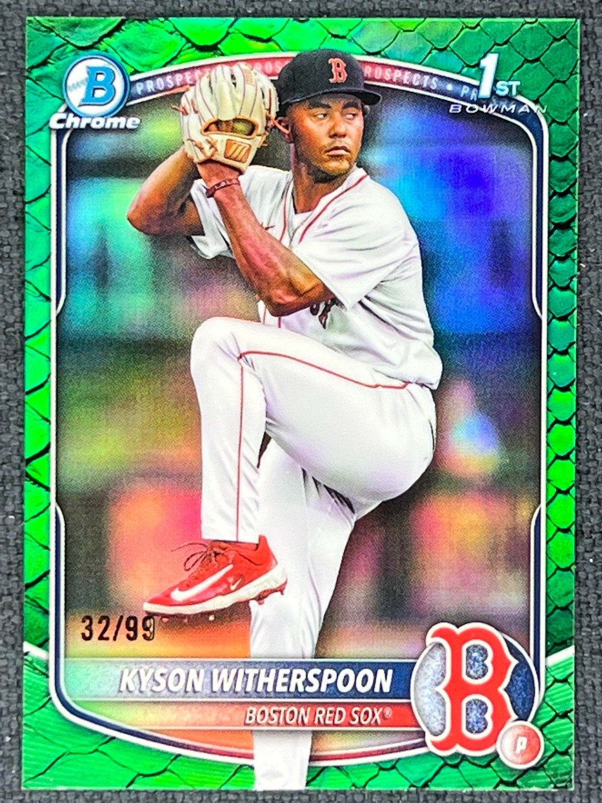 2025 Topps Bowman Draft Chrome Green Reptilian Kyson Witherspoon 1st 32/99