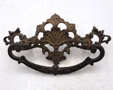 Antique Drawer Pull Handle Old Furniture Vintage Brass Hardware