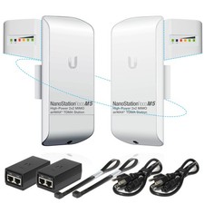 Wireless Bridge Ubiquiti LOCOM5 PRE-CONFIGURED, Bundle of 2 Ubiquiti Nanostation