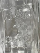 Vintage 1930 "BABY BUNTING" Baby Bottle Glass Embossed Bunny Owens Illinois