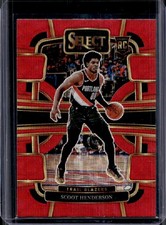 2023-24 Panini Select Scoot Henderson RC Red Wave Prizm Rookie Concourse #77