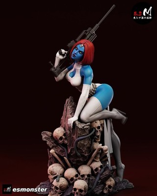 Sexy Marvel Mystique X-Men Sniper Rifle Skull Base Figur Pre-Order