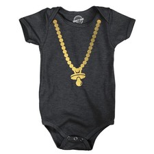 Gold Pacifier Baby Bodysuit Funny Sarcastic Golden Chain Graphic Novelty Jumper