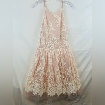 Divided by H & M women s medium pink and white tule small strap lacy dress.