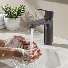 Grey Stainless Bathroom Sink Faucet Single Handle Rv Commercial Lavatory Vanity