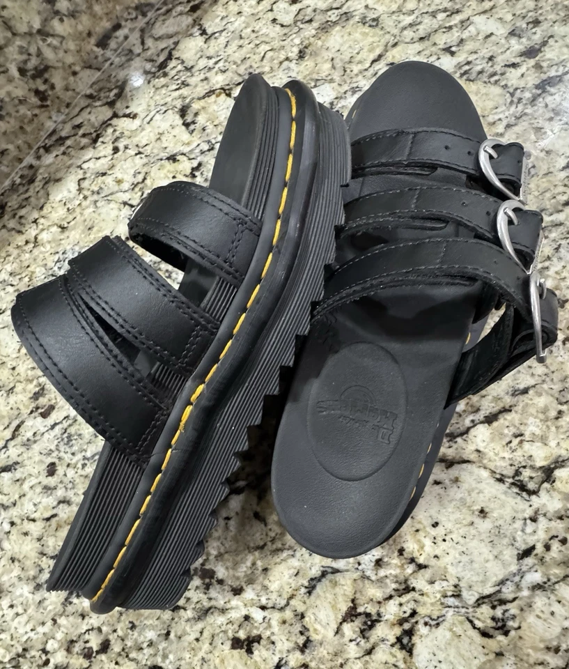 Dr Martens Negro Hydro Blaire Slide 3 Hebilla Correa Mujer’s Talla 6 Foto 3 de 4
