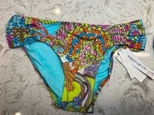 Trina Turk Swim Bikini Bottom Size 4 Multicolor Floral Paisley Print NWT 68