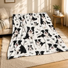 Border Collie Coral Fleece Blanket Dog Lover ...