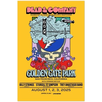 Dead & Company Golden Gate Park Poster August 1-3, 2025