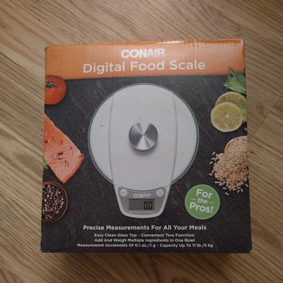 CONAIR Professional DIGITAL FOOD SCALE Glass Top 11Ib Capacity New in Box
