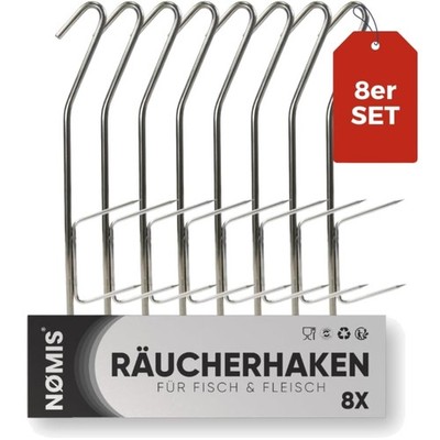 Räucherhaken Set | Fleischerhaken Edelstahl für Fisch und Fleisch | Edelstahl...