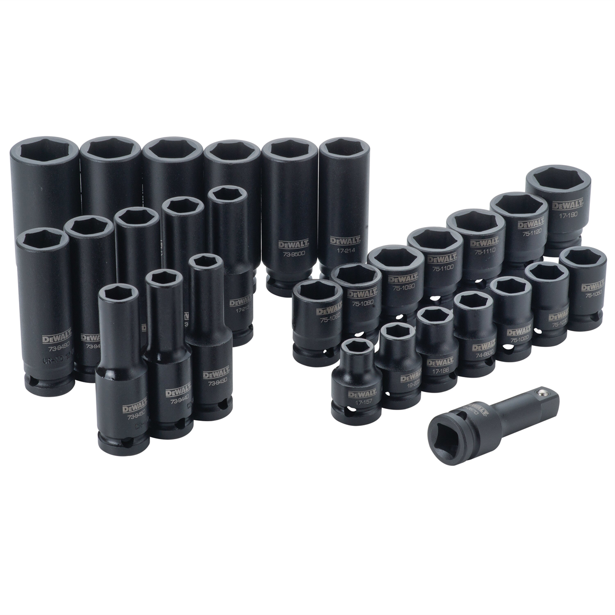 DEWALT 30-Piece 1/2-Inch Drive Impact Socket Set - Metric & SAE