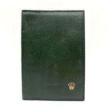 Rolex Leather Card Wallet Passport Holder Vintage Green 0068.08.34 Authentic  