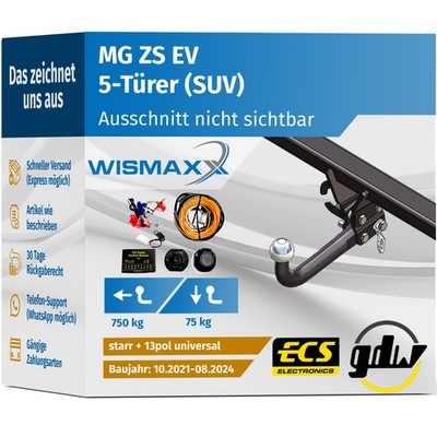 ANHÄNGERKUPPLUNG für MG ZS EV 21-24 starr GDW +13pol E-Satz ABE