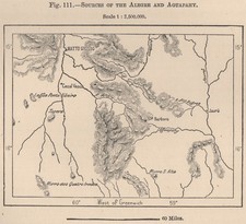 Sources of the Alegre and Aguapahy. Brazil 1885 old antique map plan chart