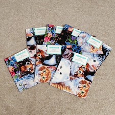 Fat Quarter 18" x 21" Lot of 7 Cat Kitten 100 Cotton Fabric David Textiles New