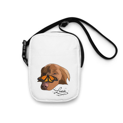 Custom Dog Portrait Crossbody Bag   Personalized Pet Illustration from Your Pic