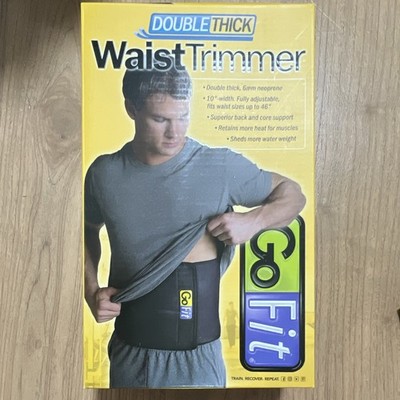 GoFit Double Thick Waist Trimmer Belt 6mm Neoprene 10in Black Adjustable