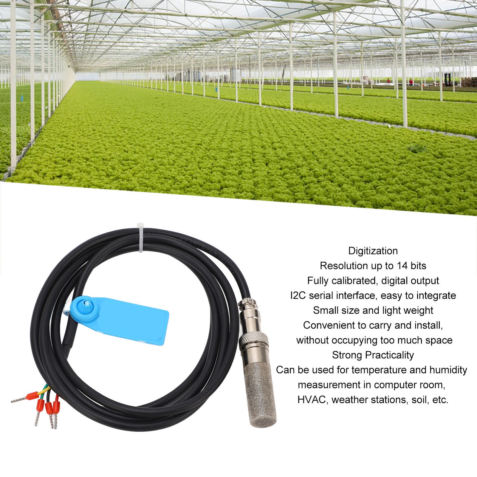 Temperature Humidity Sensor Probe FS200 SHT41 I2C Output Digital Soil Temp