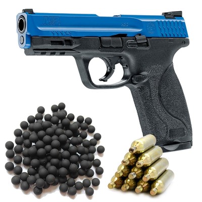 SET T4E Home Defense Smith&Wesson M&P9 M2.0 BLU-BLK Rubberball Cal.43 12g CO2  