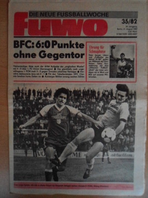 FUWO 35 - 31.8. 1982 3* Halata Mittag BFC-Union 4:0 HFC-Lok 1:2 Schnuphase