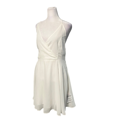 Asos White Cami Wrap Lace Up Back Strappy Mini Dress Size 10 NWT | eBay