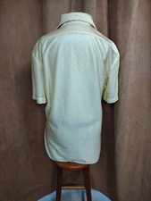 MEN'S VINTAGE YELLOW '70S SHORT SLEEVE BUTTON DOWN SHIRT SIZE MEDIUM