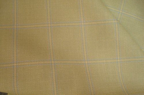 3 yds UK Wool Silk Linen Fabric Luxury Suiting 9 oz Kiwi Green plaid 108" BTP