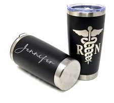 Personalized Custom Nurse Appreciation Week Gift Tumbler  20 oz Insulated Coffee