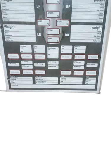Longacre® 52-22528 Chassis Set-Up/Tire Chart, 1 Pad/50 Sheets New In Package - Picture 4 of 8