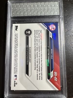 2024 Topps Now Road Opening Day Gerrit Cole Purple Parallel TCC 