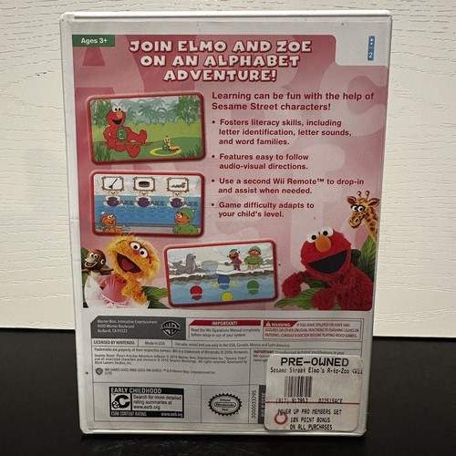Sesame Street Elmo's A-to-Zoo Adventure The Videogame (Nintendo Wii 2010) Probado - Imagen 2 de 4