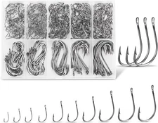 Carbon Steel Fishing Hooks 500Pcs/90Pcs, Circle Hooks Assortment