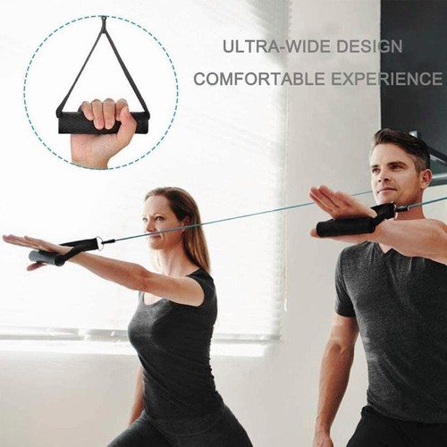 2pcs Heavy Duty Gym Cable Machine Attachments Resistance Band Stirrup Handle - Picture 4 of 11
