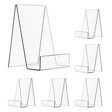 6 Pack Acrylic Book Stand, Clear Book Display Holder, Book Easel Stand for Di...