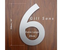 Extra Large 25cm Classic Modern Stainless Steel House Number 