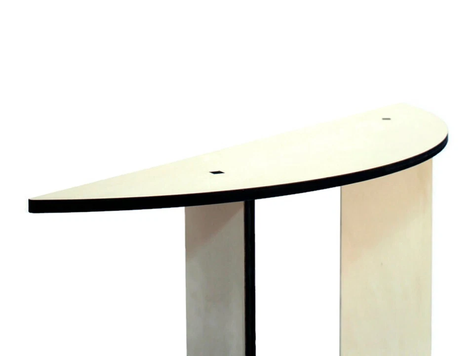 Narrow Half-Moon Console Table in Laser-Cut Wood for Small Spaces Contemporary - Image 4 of 4