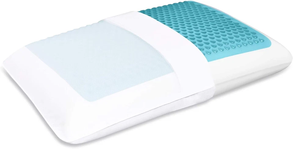 Blue Bubble Gel + Memory Foam Pillow, Standard (Pack of 1), White - Image 2 of 4