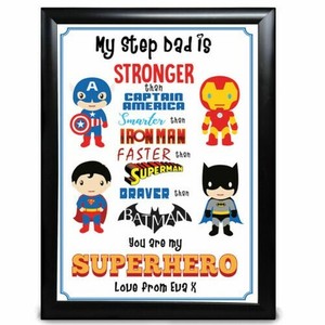 Personnalise Super Hero Pied Papa Cadeaux Imprime Anniversaire Peres Jour Noel Ebay