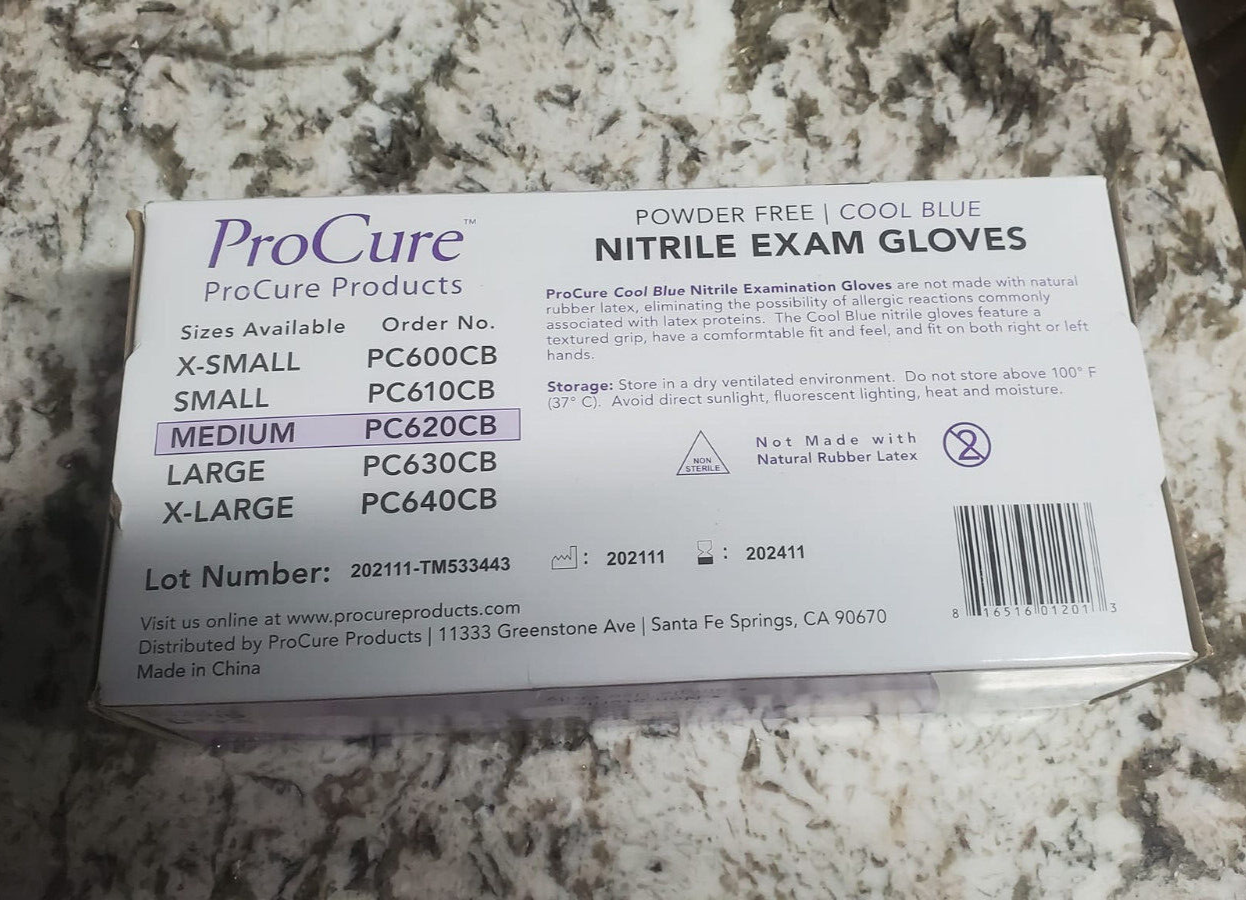 PROcure Nitrile Rubber Latex Free Large Disposable Gloves 2000 Count