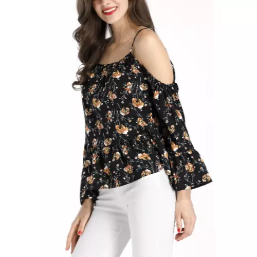 Cold shoulder top clearance with spaghetti straps